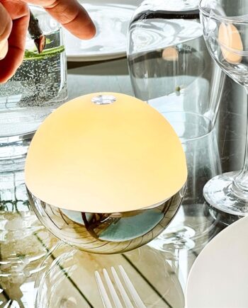 Alba Light Ball Batterilampe Bordlampe Krom Stk