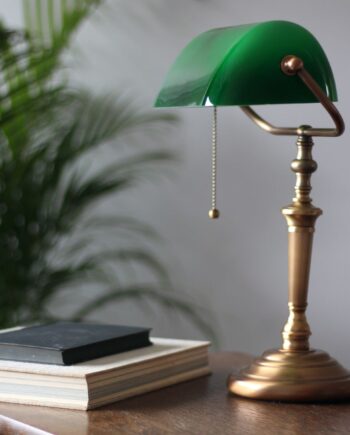 Deed Bordlampe Bronze Grønt Glas