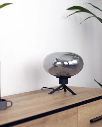 Espejo Bordlampe Glas Metal Med Spejl Effekt Højde