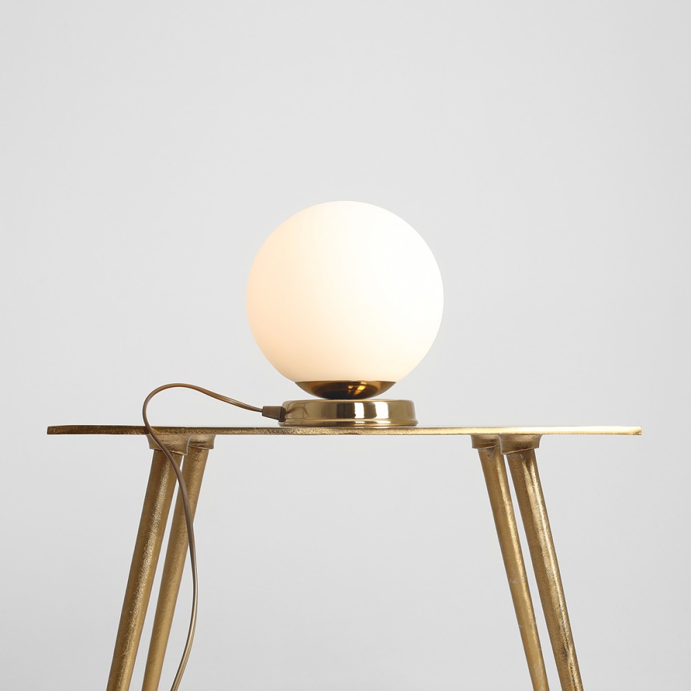 Hazme Bordlampe Guld Hvidt Glas