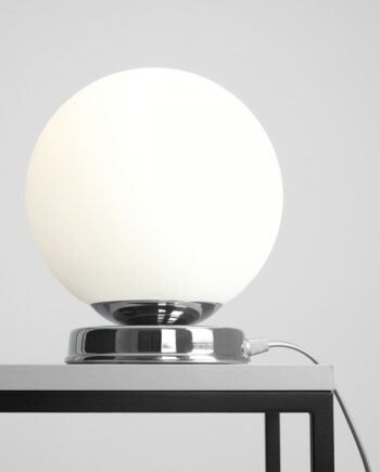 Hazme Bordlampe Krom Hvidt Glas