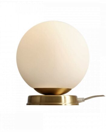 Hazme Bordlampe Messing Hvidt Glas