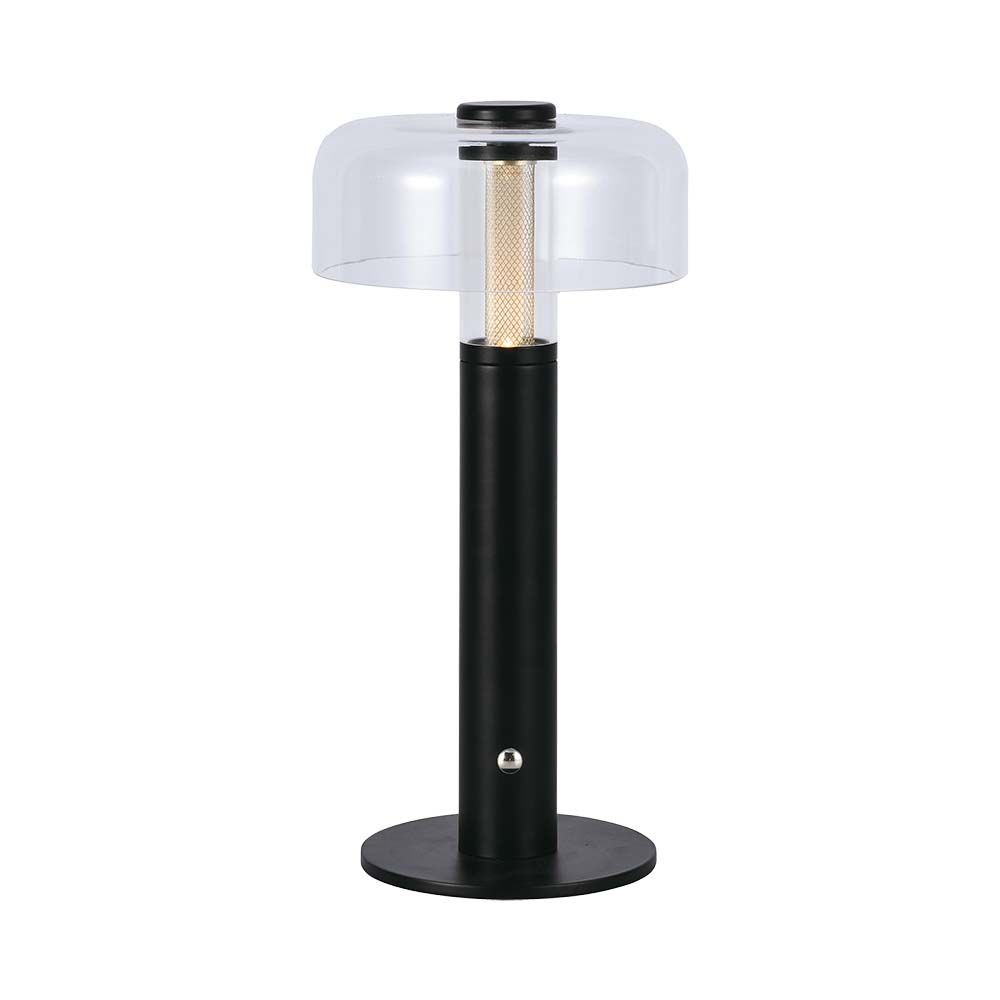 Led Bordlampe 1800mah Batteri ø150x300 3000k Sort Hus Dæmpbar : Dæmper Indbygget Kulør : Varm
