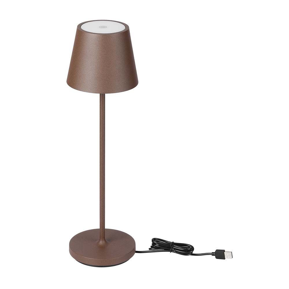 Led Bordlampe Touch Dæmpbar 3000k Ip54 Sand Corten Hus Dæmpbar : Dæmper Indbygget Kulør : Varm