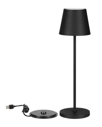 Tac Opladelig Bordlampe Trådløs Sort Ip54 Udendørs Bordlampe Touch Dæmpbar Model Mini