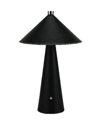 Genopladelig Led Bordlampe Med Touch Dæmp Cct Sort Læder 4000mah Batteri Usb 20x33 Dæmpbar : Dæmper Indbygget Kulør :