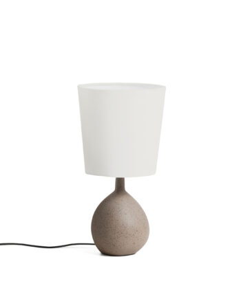 Kave Home Viona Stor Bordlampe Elfenben Bomuld Grå Metal Med Tekstureret Steneffekt :