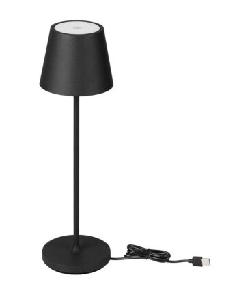 Led Bordlampe Genopladelig 3000k Ip54 Touch Dæmpbar Sand Sort Inkl Trådløs Opladning Dæmpbar : Dæmper Indbygget Kulør : Varm