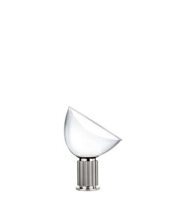 Taccia Bordlampe Glasskærm Led Sølv Flos