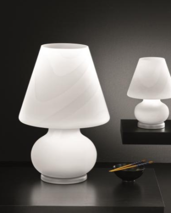 Alice Bordlampe Selene Opal Hvidt Glas Mønstret Højde
