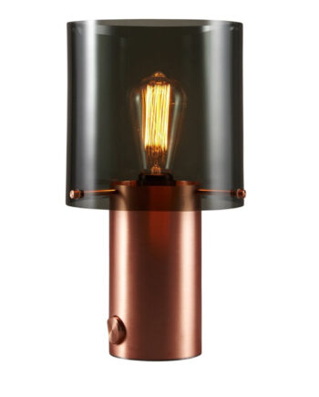 Walter Bordlampe Original Btc Walter Antrasit Glas Kobber