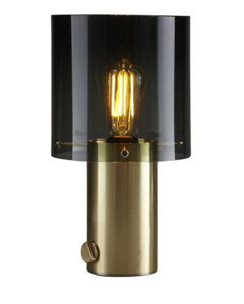 Walter Bordlampe Original Btc Walter Antrasit Glas Messing