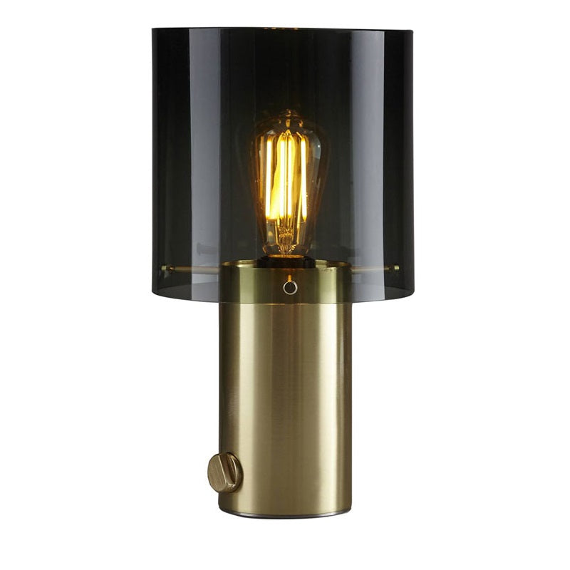 Walter Bordlampe Original Btc Walter Antrasit Glas Messing