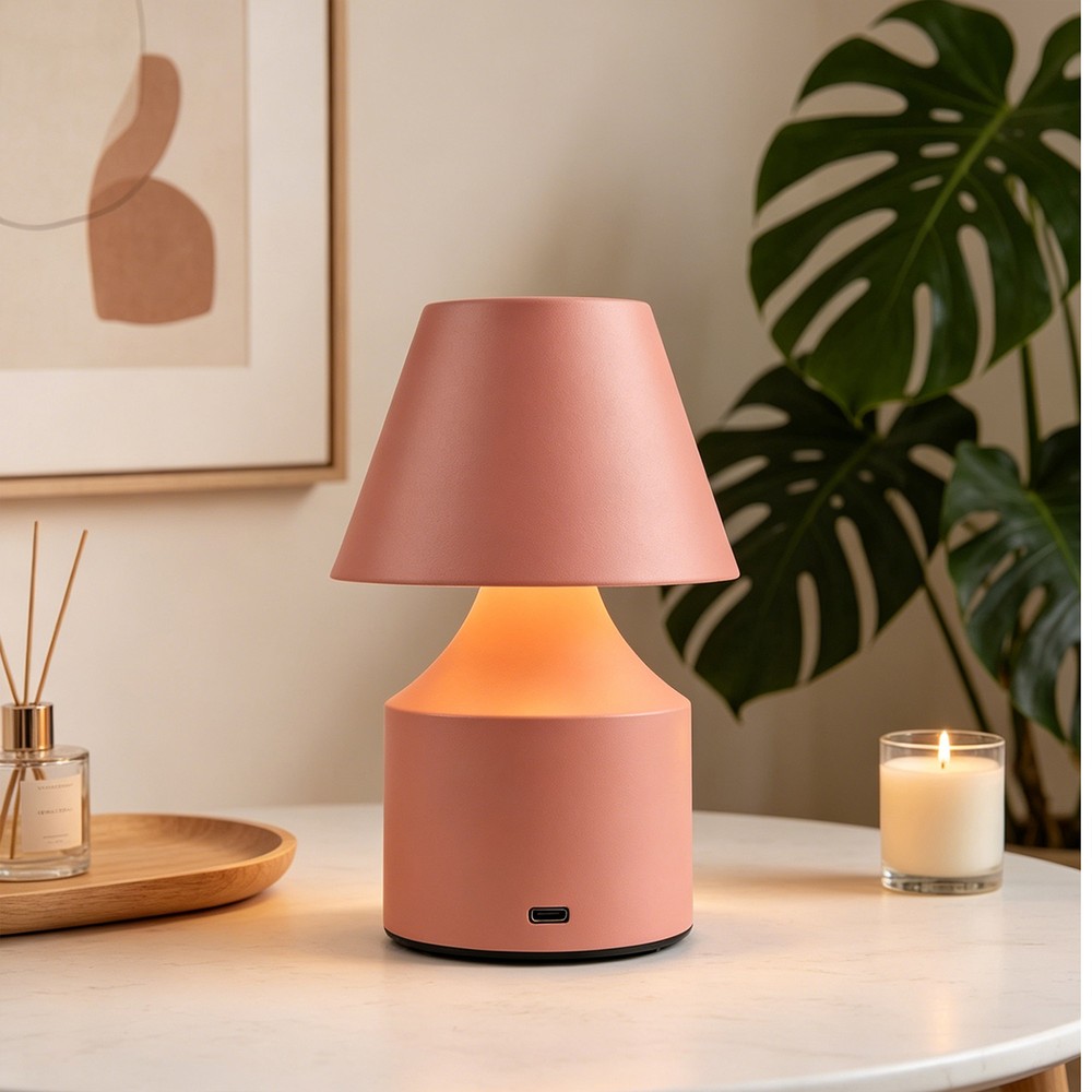 Opladelig Led Bordlampe Rosa Touch Dæmpbar 3i1 Ip20 Indendørs Dæmpbar : Dæmper Indbygget Kulør :