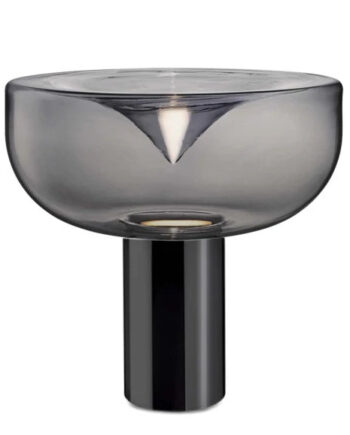 Aella 1968 Bordlampe Fra Leucos Gunmetal Røget Glas