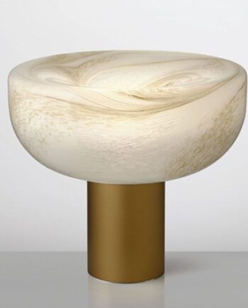 Aella Bordlampe Fra Leucos Alabaster Med Pensel Strøj Mat Bronze