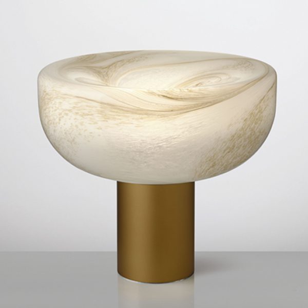 Aella Bordlampe Fra Leucos Alabaster Med Pensel Strøj Mat Bronze