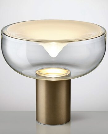 Aella Bordlampe Fra Leucos Transperent Med Hvid Top Mat Bronze