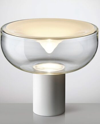 Aella Bordlampe Fra Leucos Transperent Med Hvid Top Mat Hvid