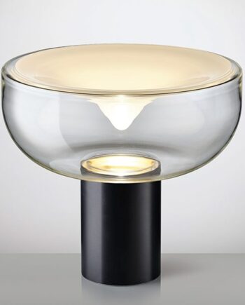 Aella Bordlampe Fra Leucos Transperent Med Hvid Top Mat Sort