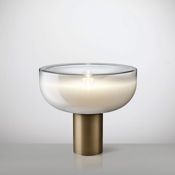 Aella Mini Bordlampe Fra Leucos Støvet Hvid Mat Bronze