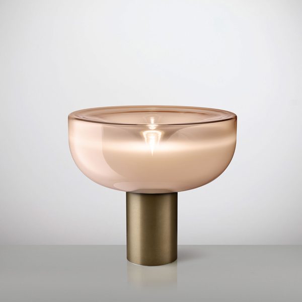 Aella Mini Bordlampe Fra Leucos Støvet Pink Mat Bronze