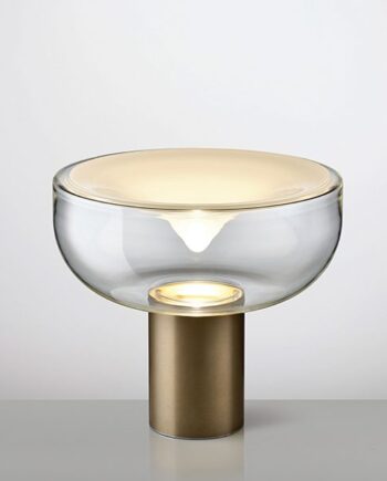 Aella Mini Bordlampe Fra Leucos Transperent Med Frostet Top Bronze