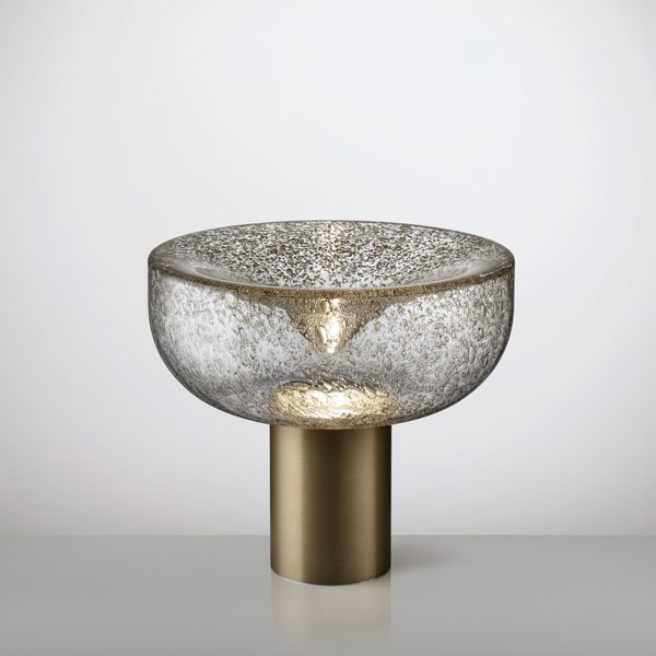 Aella Mini Bordlampe Fra Leucos Transperent Pulegoso Med Metal Støv Mat Bronze