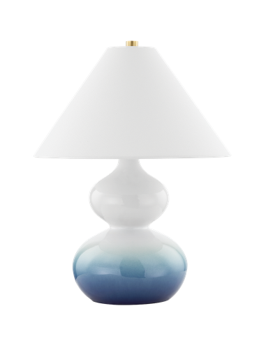 Aimee Bordlampe Keramik Polyester H54 ø40 E27 Blå Hvid