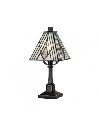 Alderley Tiffany Bordlampe Stål Glas H32 E14 Antik Bronze Multi