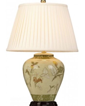 Arum Bordlampe Porcelæn Polyester H62 E27 Krakeleret Grøn   Creme Creme
