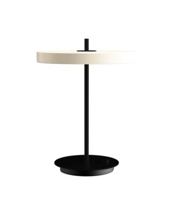 Asteria Bordlampe Perle Hvid Sort Base Umage