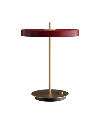 Asteria Bordlampe Usb Ruby Rød Messing