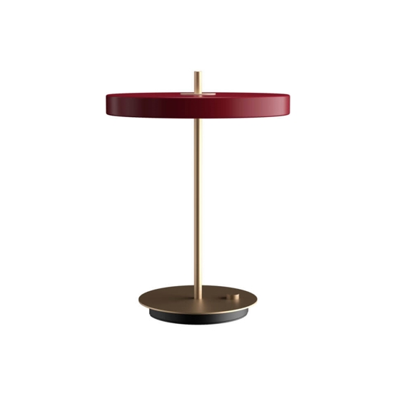 Asteria Bordlampe Usb Ruby Rød Messing