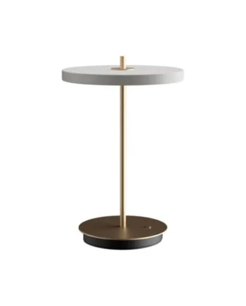 Asteria Move Batteri Bordlampe Mist Grå Messing