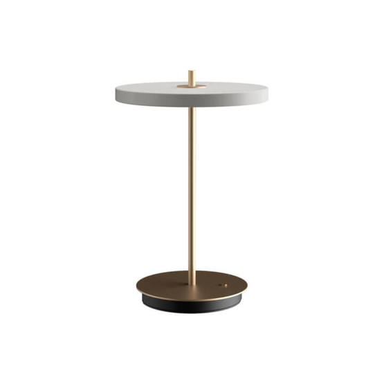 Asteria Move Batteri Bordlampe Mist Grå Messing
