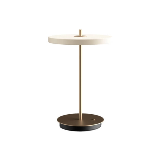 Asteria Move Batteri Bordlampe Pearl Hvid Messing