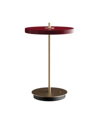 Asteria Move Batteri Bordlampe Ruby Rød Messing