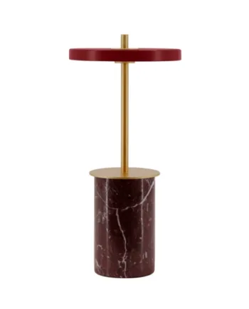 Asteria Move Mini Batteri Bordlampe Rød Marmor