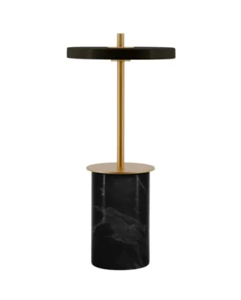 Asteria Move Mini Batteri Bordlampe Sort Marmor