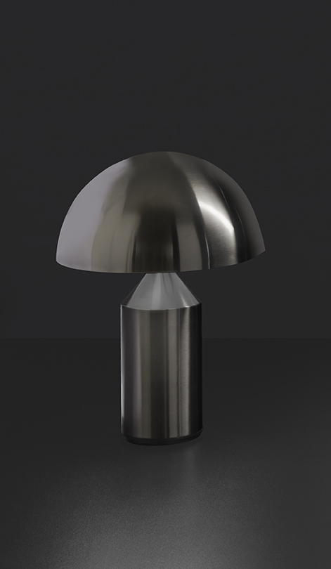 Atollo 233 Bordlampe Satin Sort Nikkel