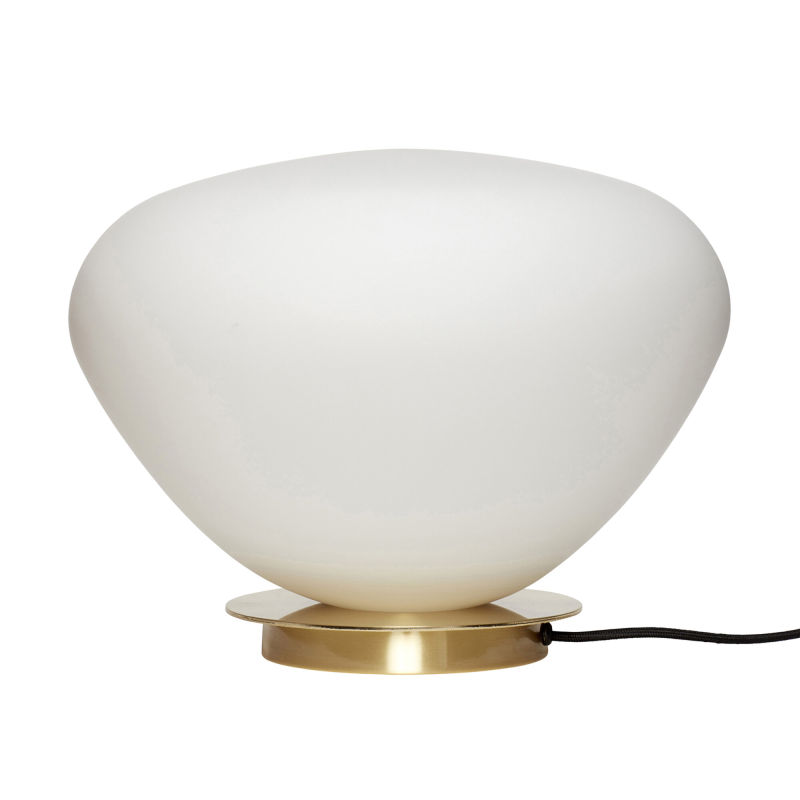 Bean Bordlampe Hvid Messing Glas