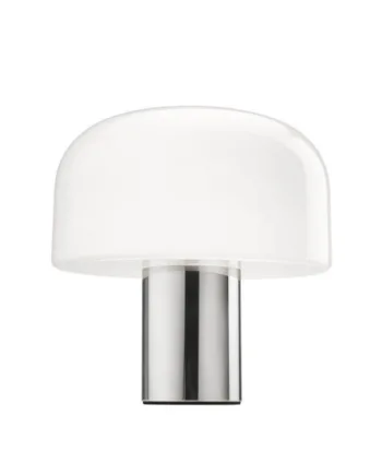 Bellhop Glas Bordlampe Bright Aluminium