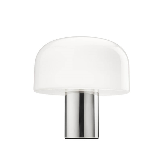 Bellhop Glas Bordlampe Bright Aluminium