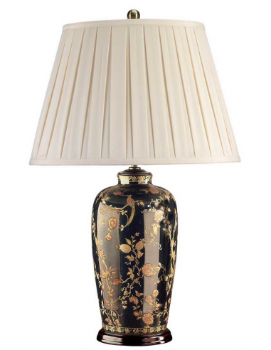 Black Birds Bordlampe Porcelæn Polyester H74 E27 Sort Guld Creme