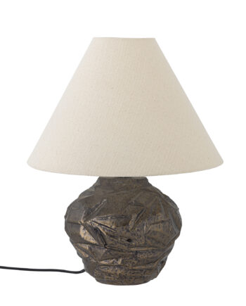 Bloomingville Carolla Bordlampe Beige Stof Brun Stentøj
