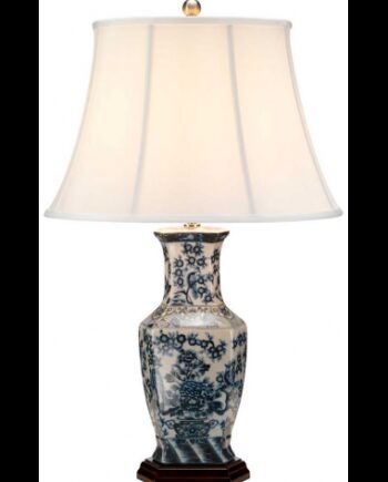 Blue Hex Bordlampe Porcelæn Polyester H75 E27 Blå Hvid