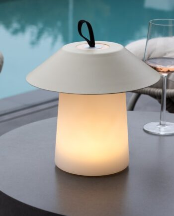 Bolsena Udendørs Bordlampe Beige Metal Plast
