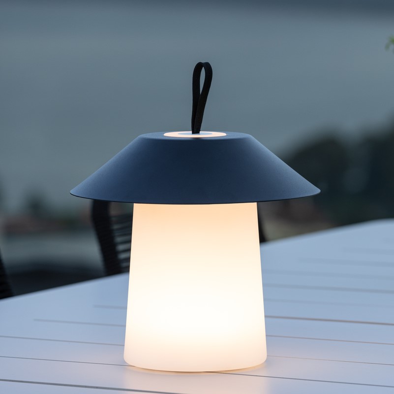 Bolsena Udendørs Bordlampe Sort Metal Plast