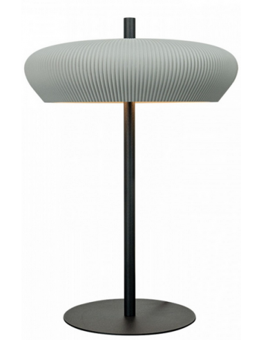Bordlampe Aluminium Ler H40 ø28 Satineret Sort Grå